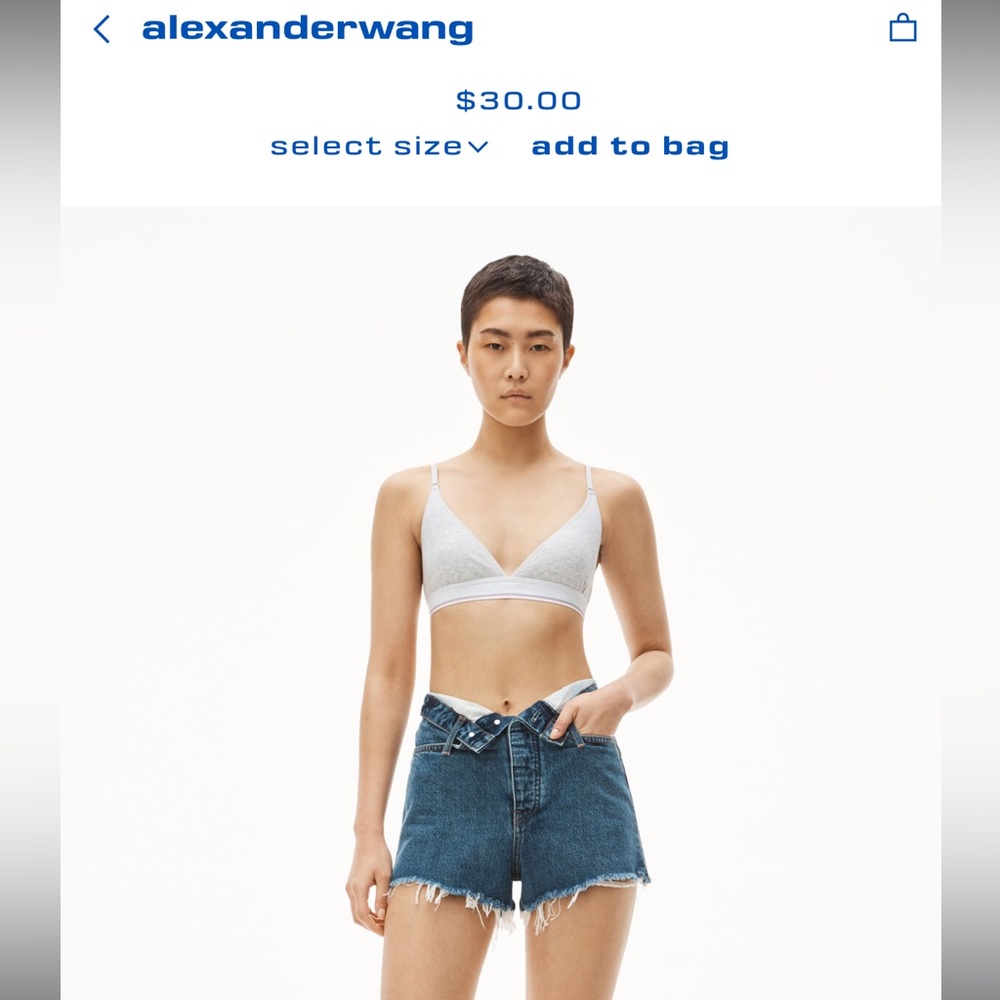 AlexanderWang triangle bra in ribbed jersey sizes L and XL brand new